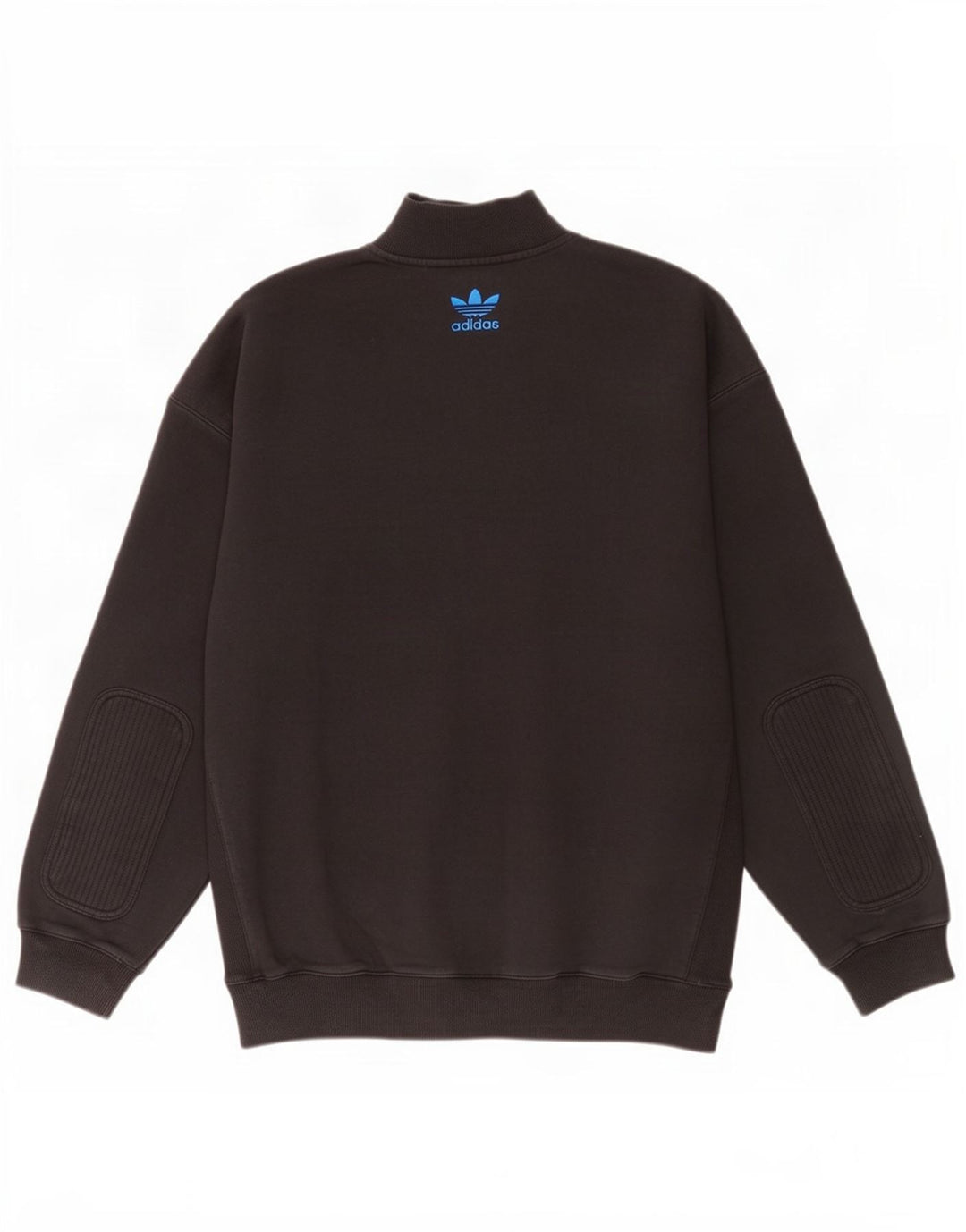 Adidas - Sudadera con cuello y cremallera para hombre, talla grande, algodón negro