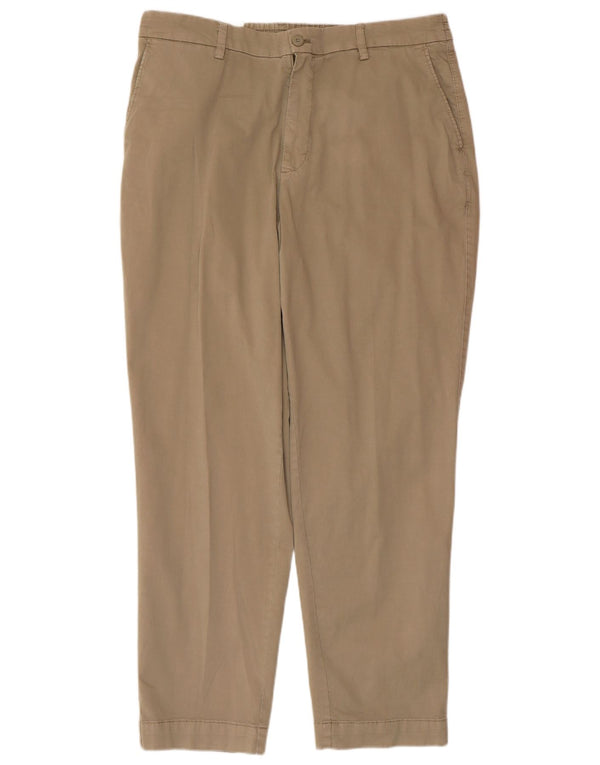 ZARA Hombre Pantalón Chino Tapered 2XL W36 L31 Algodón Beige