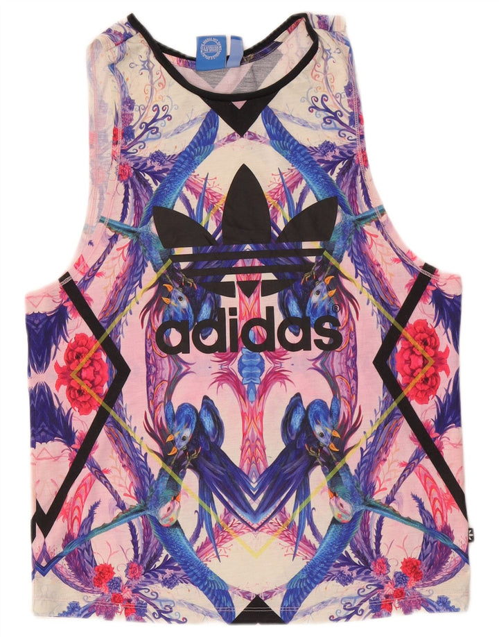 Adidas Passaredo Graphic Vest Top UK 8 Pequeño Multicolor Tropical