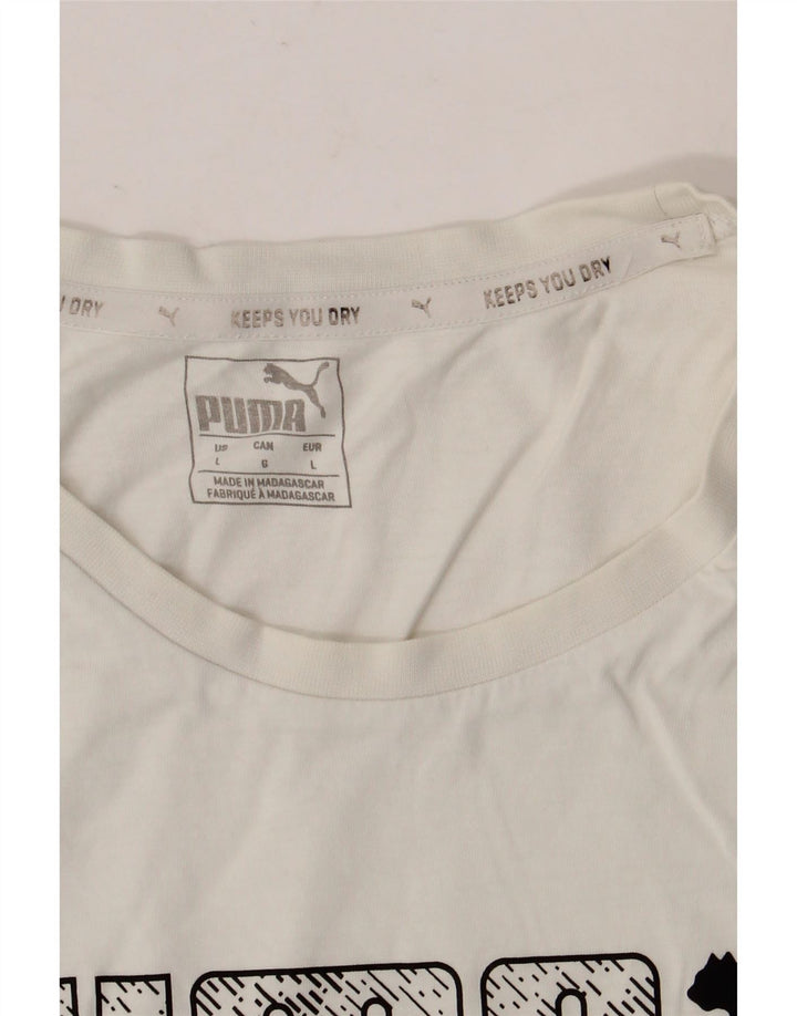 PUMA Camiseta gráfica para hombre Top grande blanco