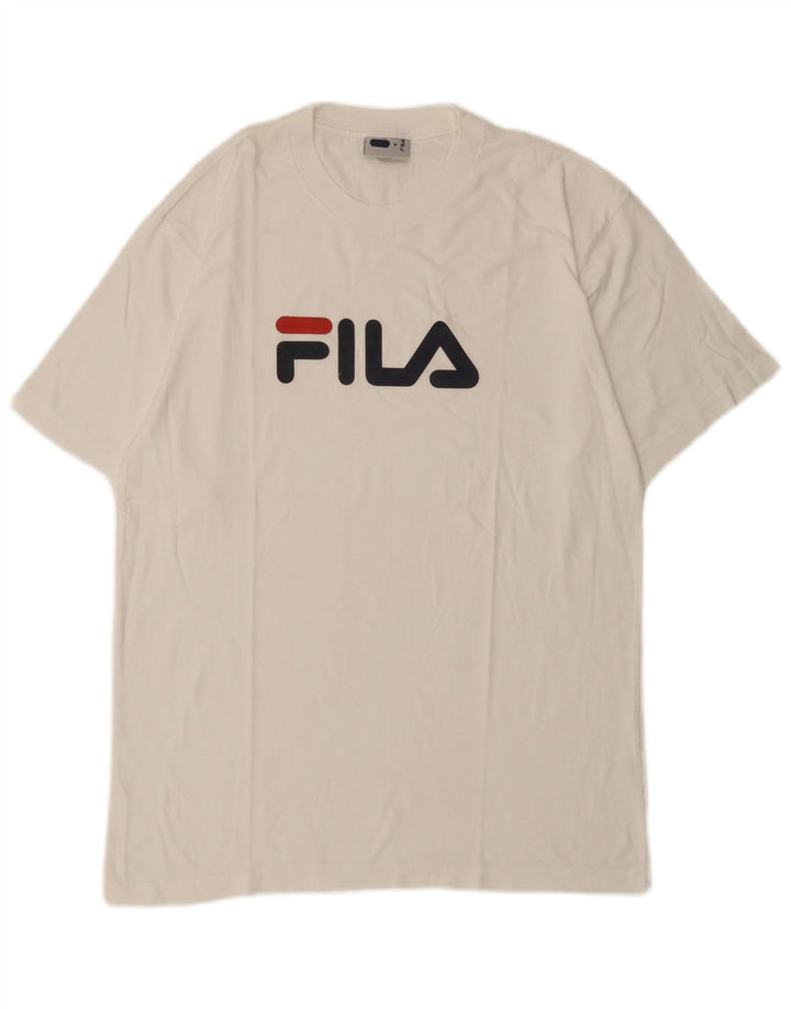Fila Hombre Camiseta Gráfica Top Medium Blanco