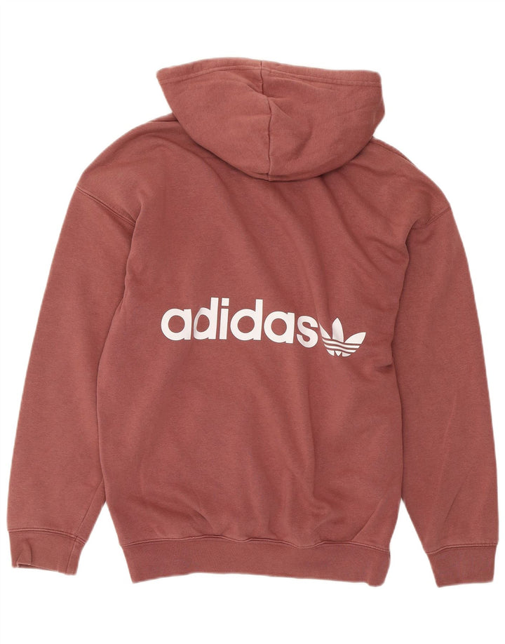 ADIDAS Jersey con capucha de gran tamaño con gráfico para mujer Reino Unido 8 Pequeño Algodón rosa