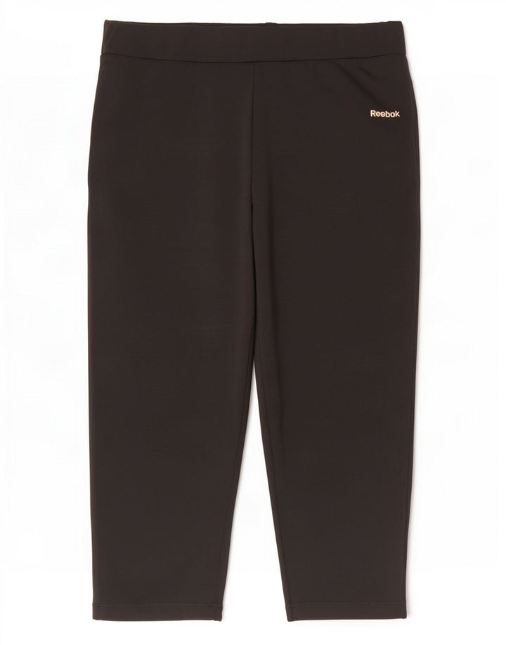 Reebok Leggings Capri para Mujer UK 12 Mediano Negro Poliéster