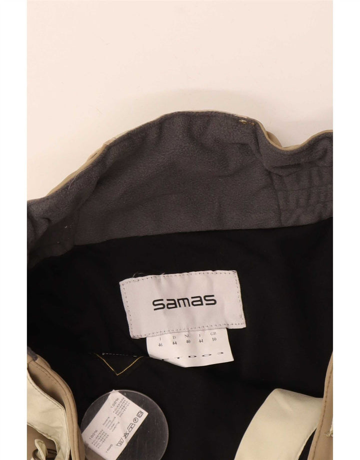 Samas Pantalones de esquí para mujer UK 10 Small Beige Colorblock Poliéster