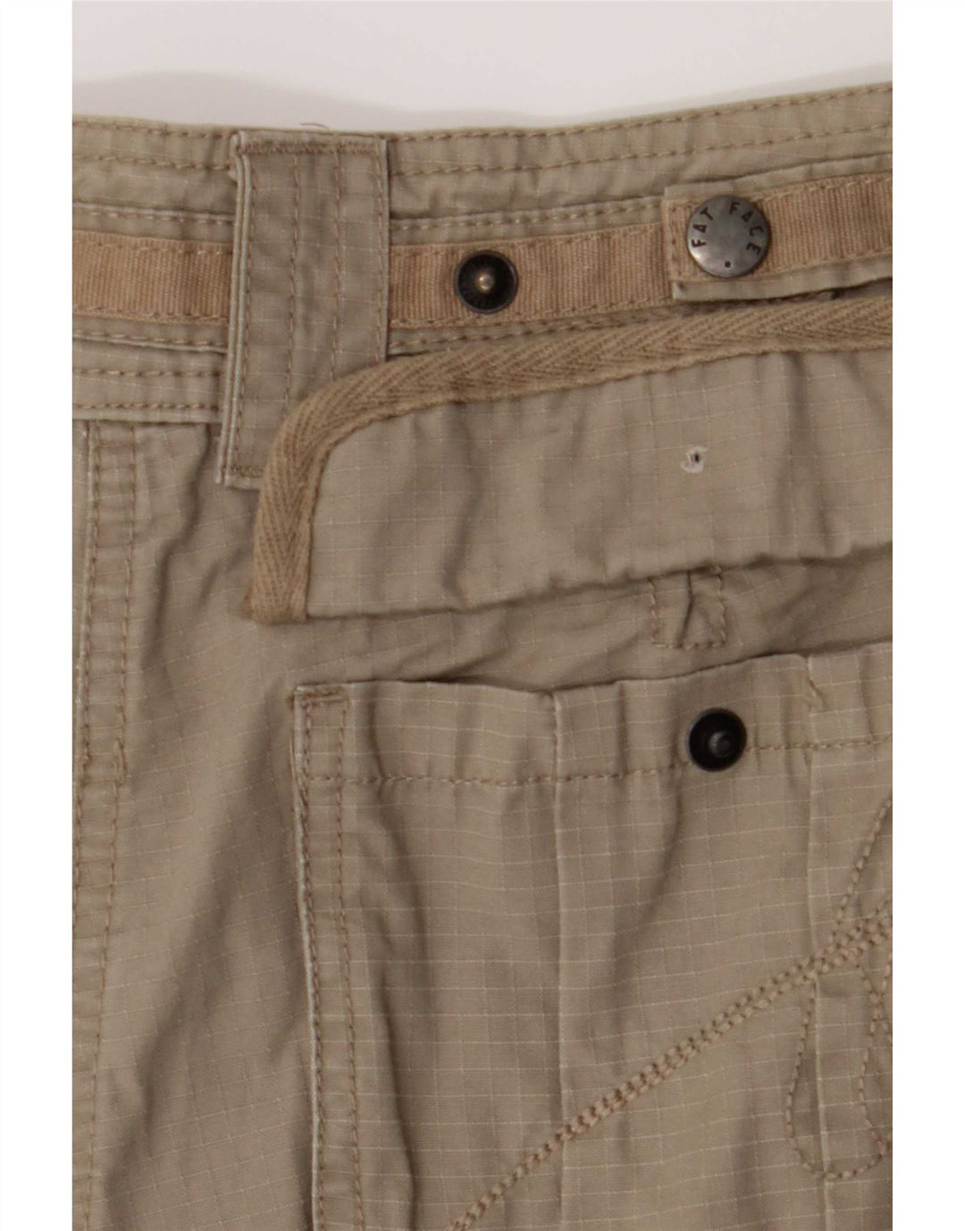 Pantalones cortos cargo para mujer Fat Face UK 12 Medium W30 Caqui Algodón