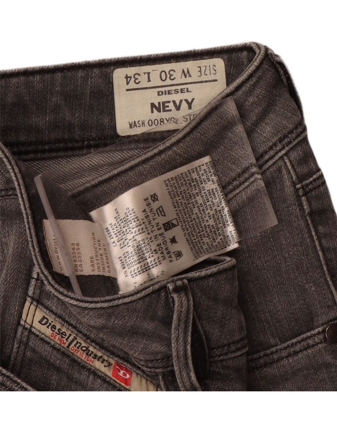 DIESEL Womens Nevy Slim Jeans W30 L34 Grey Cotton Vintage Diesel and Second-Hand Diesel from Messina Hembry 