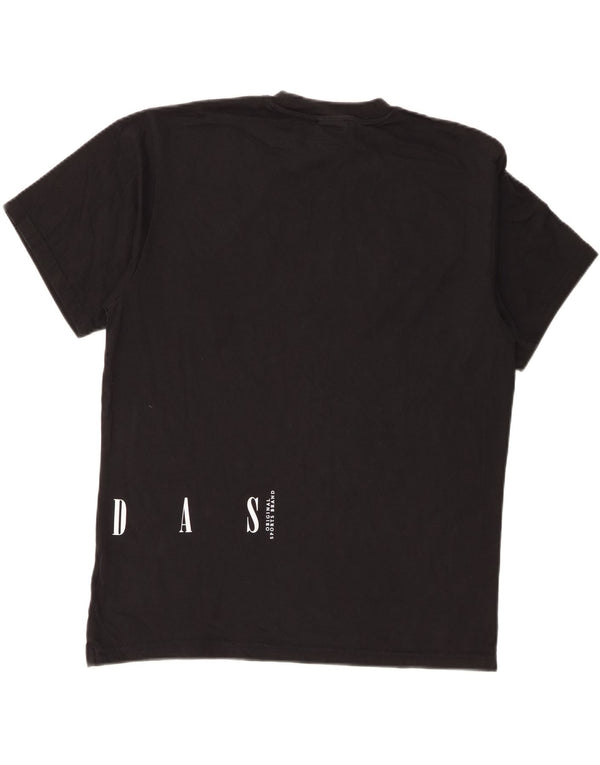 Adidas - Camiseta gráfica para hombre, talla grande, algodón negro