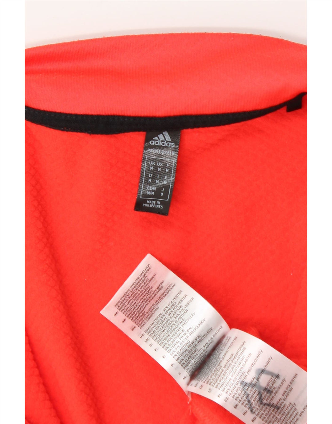 Adidas Hombre Gráfico Zip Cuello Jersey Chándal Top Medio Rojo Poliéster