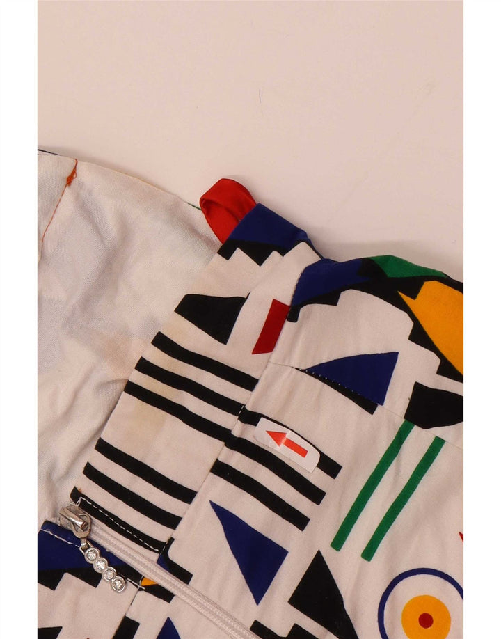 Vintage mujer halter vestido Reino Unido 8 pequeño multicolor geométrico