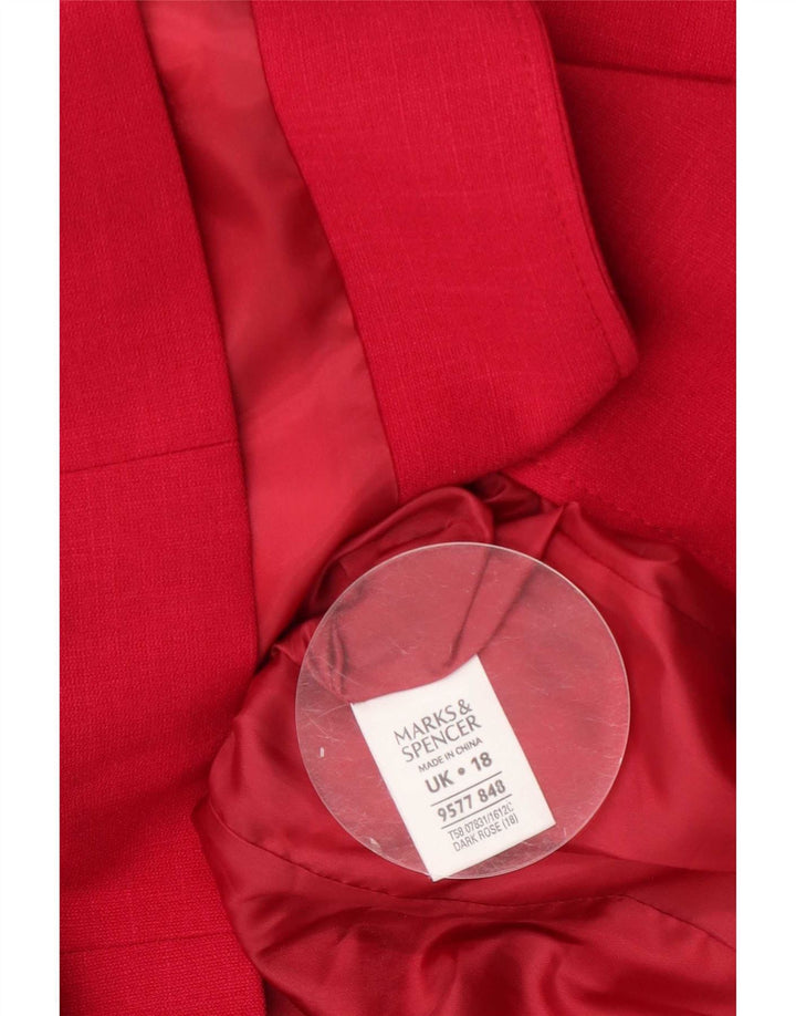Chaqueta tipo blazer de 2 botones para mujer Marks & Spencer UK 18 XL Poliéster rosa