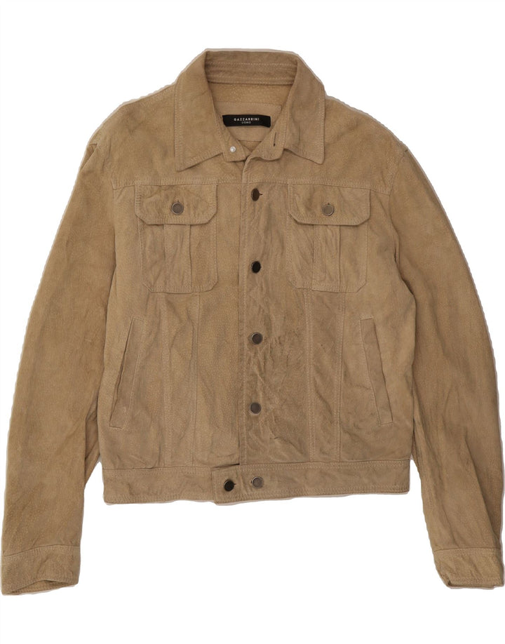 GAZZARRINI Womens Suede Bomber Jacket IT 50 XL Beige Leather Vintage Gazzarrini and Second-Hand Gazzarrini from Messina Hembry 