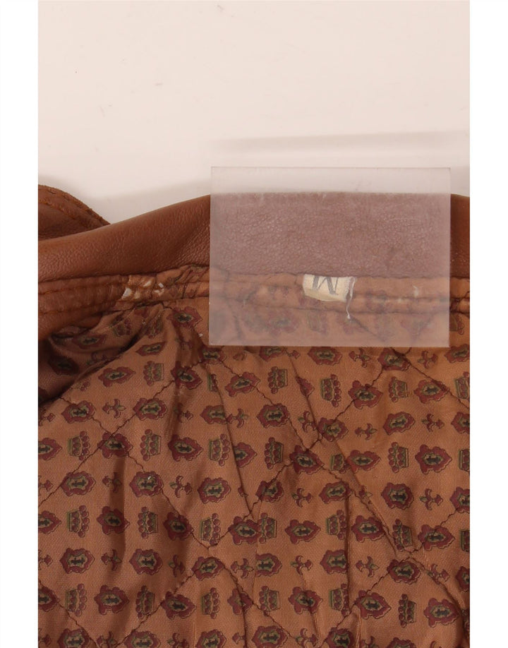 Chaqueta de cuero vintage para hombre Reino Unido 38 Marrón medio