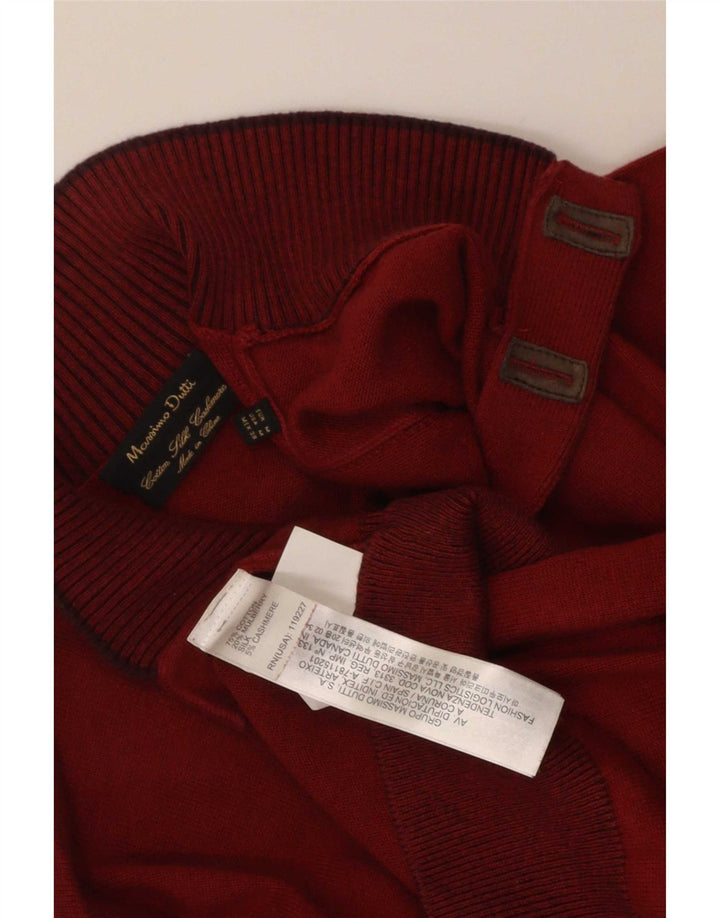 Jersey Massimo Dutti Hombre con Cuello Botonado Algodón Granate Medio
