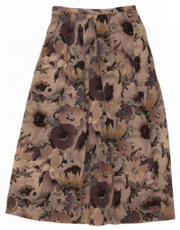 Falda acampanada plisada para mujer Jaeger UK 8 Small W26 Multicolor Floral