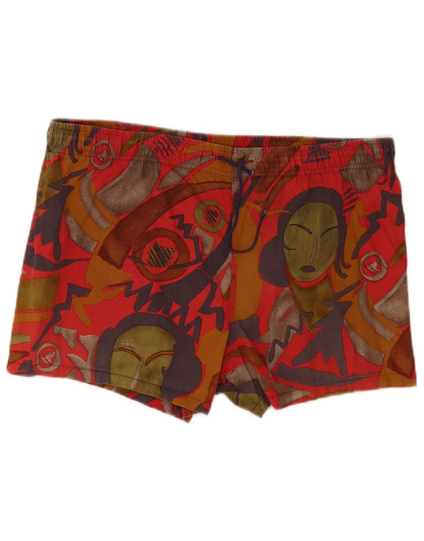 Allen Cox - Bañador para hombre con estampado abstracto, talla grande, algodón multicolor