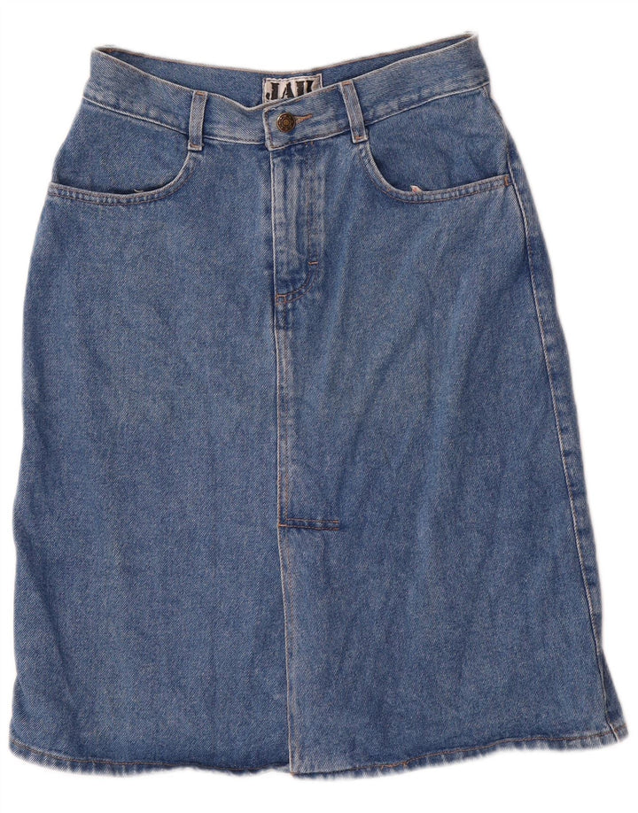 VINTAGE Falda vaquera para mujer IT 42 Mediana W30 Algodón azul