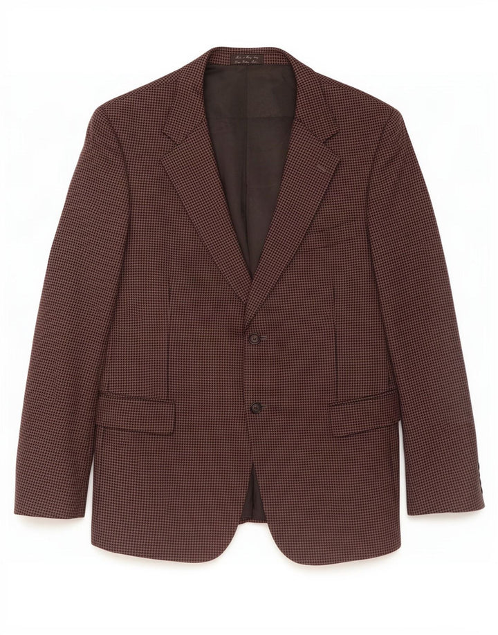 Durban Chaqueta tipo blazer de 2 botones para hombre UK 38 Lana virgen de pata de gallo gris medio