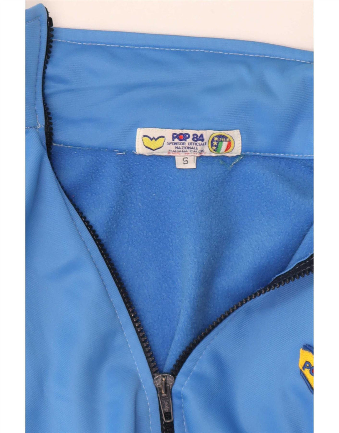 POP 84 Chaqueta superior de chándal para hombre Bloque de color azul pequeño