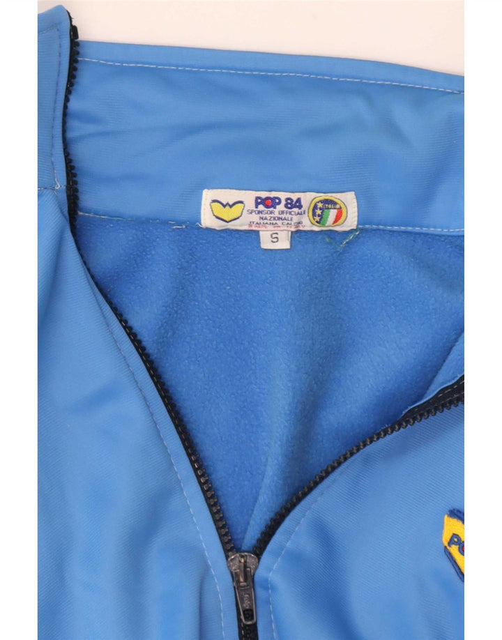 POP 84 Chaqueta superior de chándal para hombre Bloque de color azul pequeño