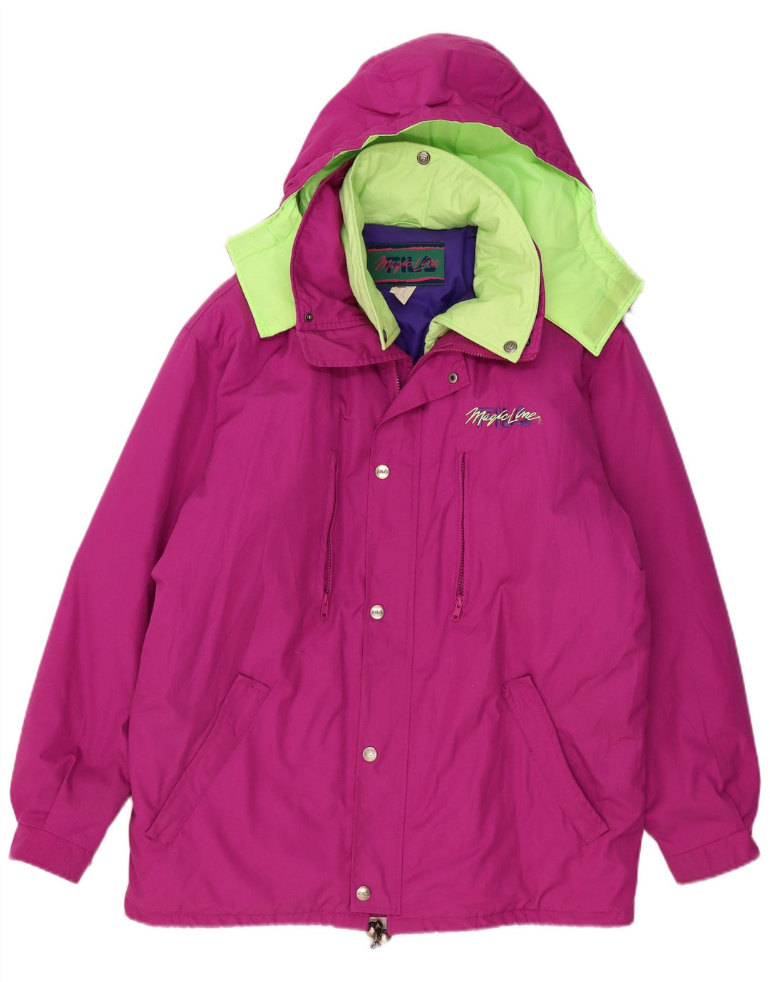 Fila Chaqueta acolchada con capucha para hombre IT 52 XL Poliéster color block rosa