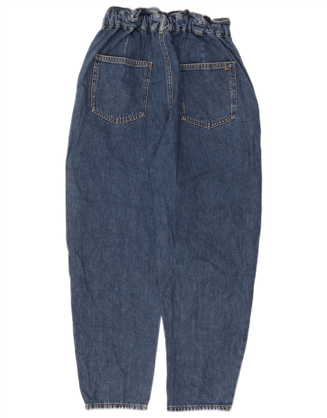 ZARA Vaqueros cortos de cintura alta y corte holgado para mujer EU 38 Small W28 L25 Azul