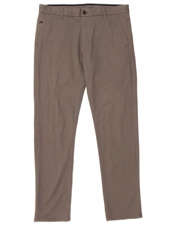 Zara Mens Slim Chino Pantalones EU 42 Large W32 L30 Gris