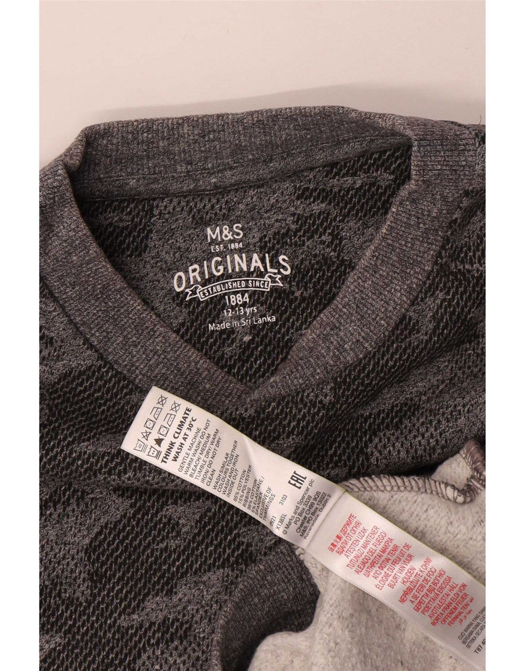 Marks & Spencer Sudadera para niño (12-13 años) Gris Camuflaje Algodón