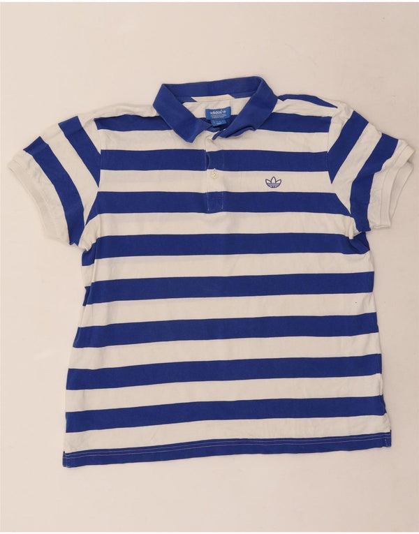 Adidas Polo para hombre de algodón a rayas azules grandes