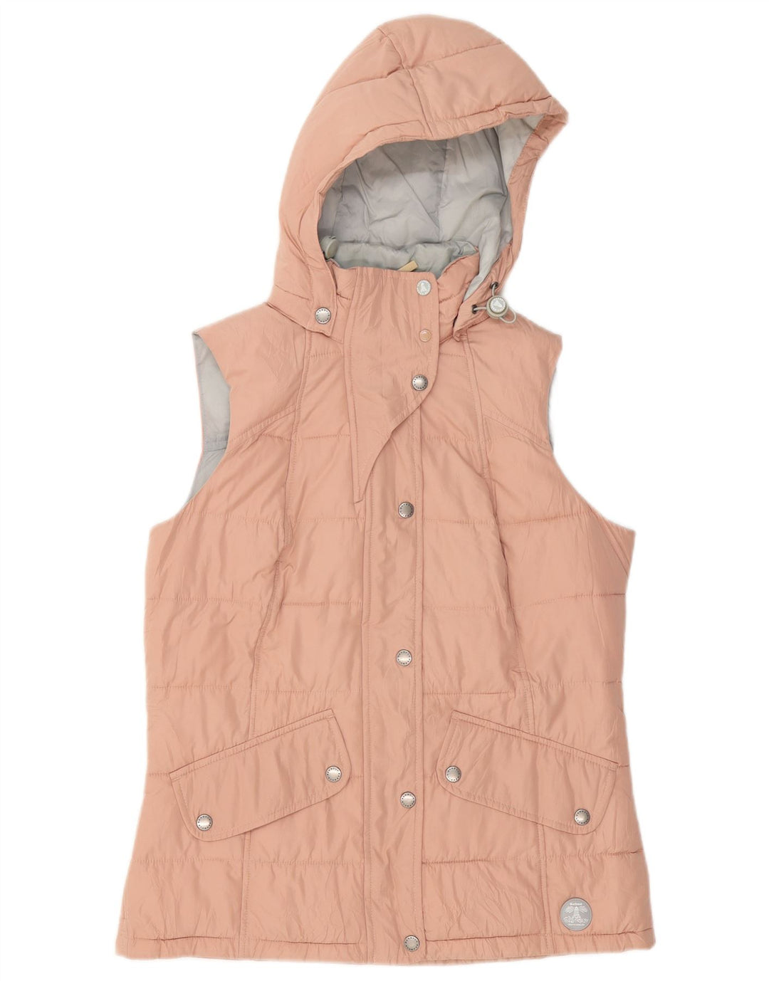 Chaleco acolchado con capucha Barbour para mujer Reino Unido 12 Poliéster rosa medio