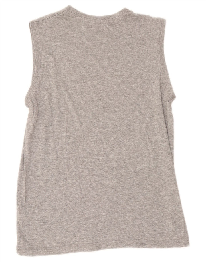Kappa Camiseta sin mangas gráfica para mujer UK 44 Algodón gris medio