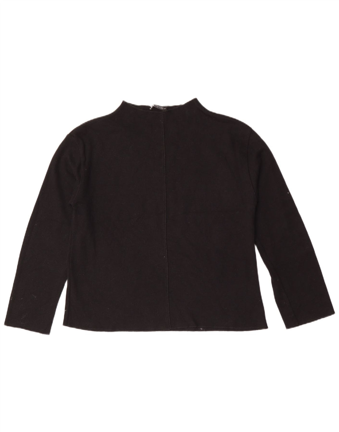 Zara Mujer Top Manga Larga UK 44 Mediano Negro Algodón