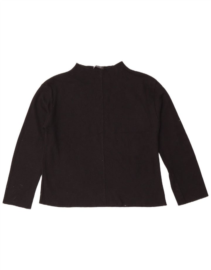 Zara Mujer Top Manga Larga UK 44 Mediano Negro Algodón