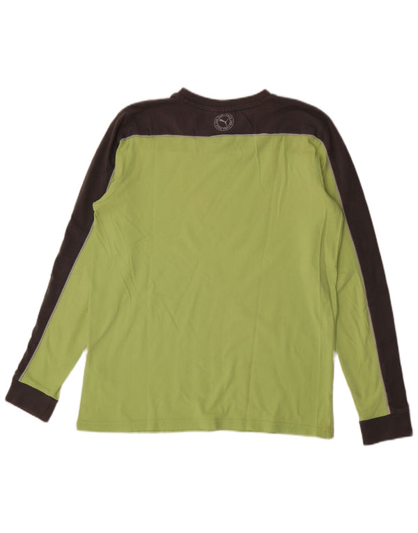 Puma Camiseta De Manga Larga De Algodón Color Block Verde Medio Para Hombre