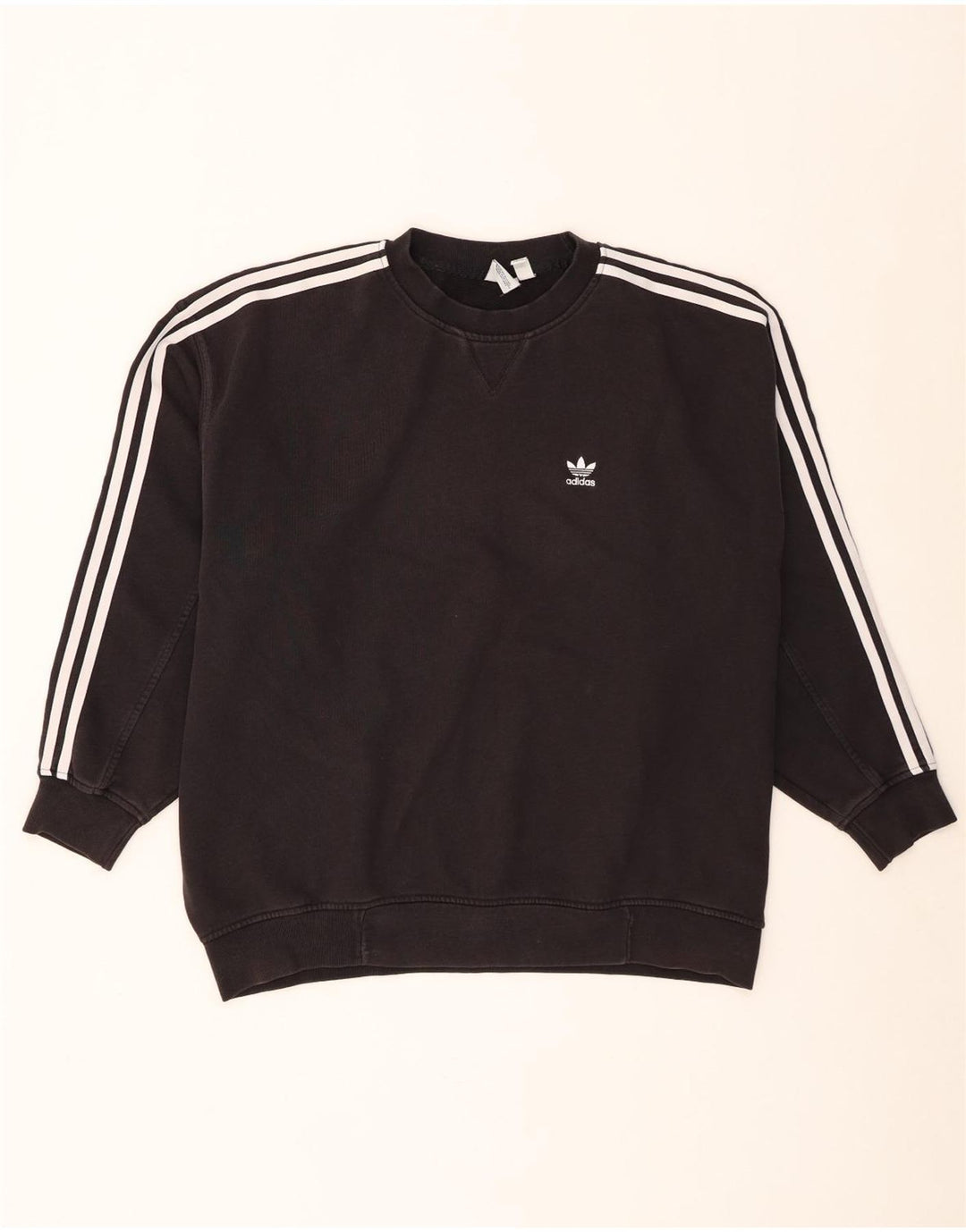 Adidas - Sudadera extragrande para mujer, talla 8, tamaño pequeño, algodón negro