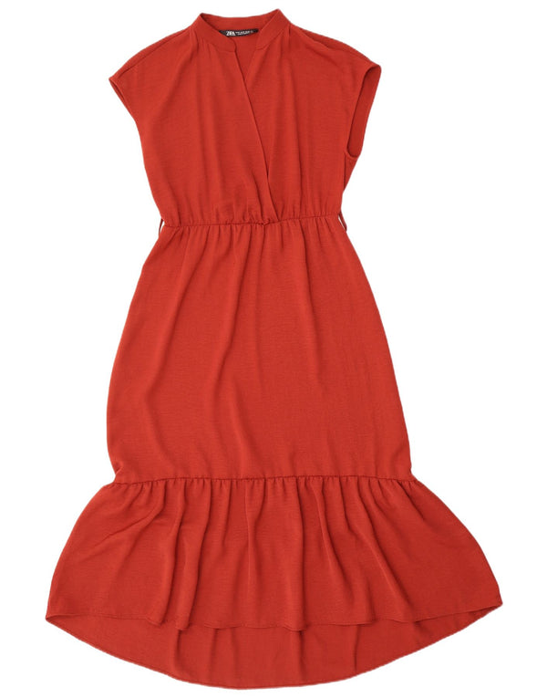 Zara Vestido largo sin mangas para mujer UK 6 XS Rojo