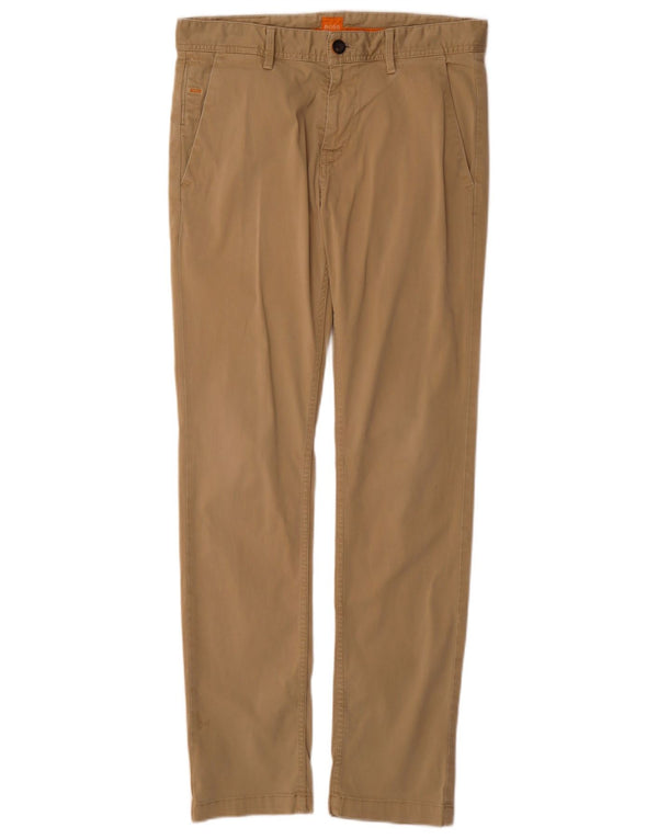 Hugo Boss Hombre Pantalón Chino Slim W30 L32 Algodón Beige