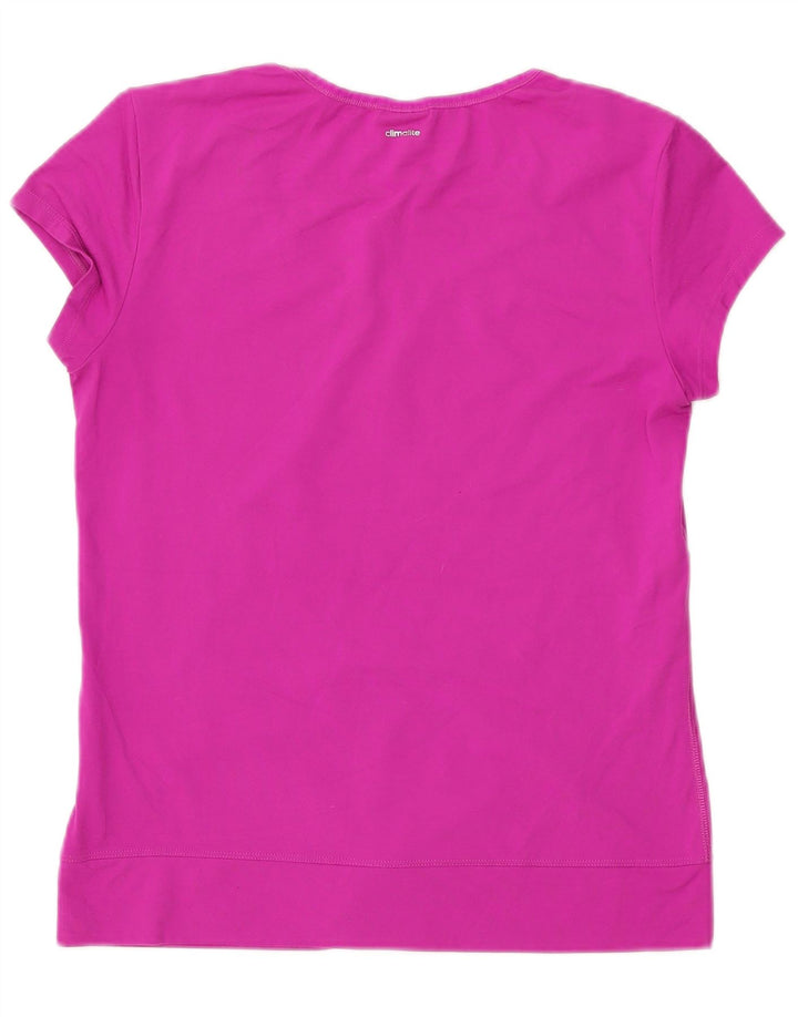 ADIDAS Mujer Climalite Camiseta Top UK 12/14 Medio Rosa Poliéster
