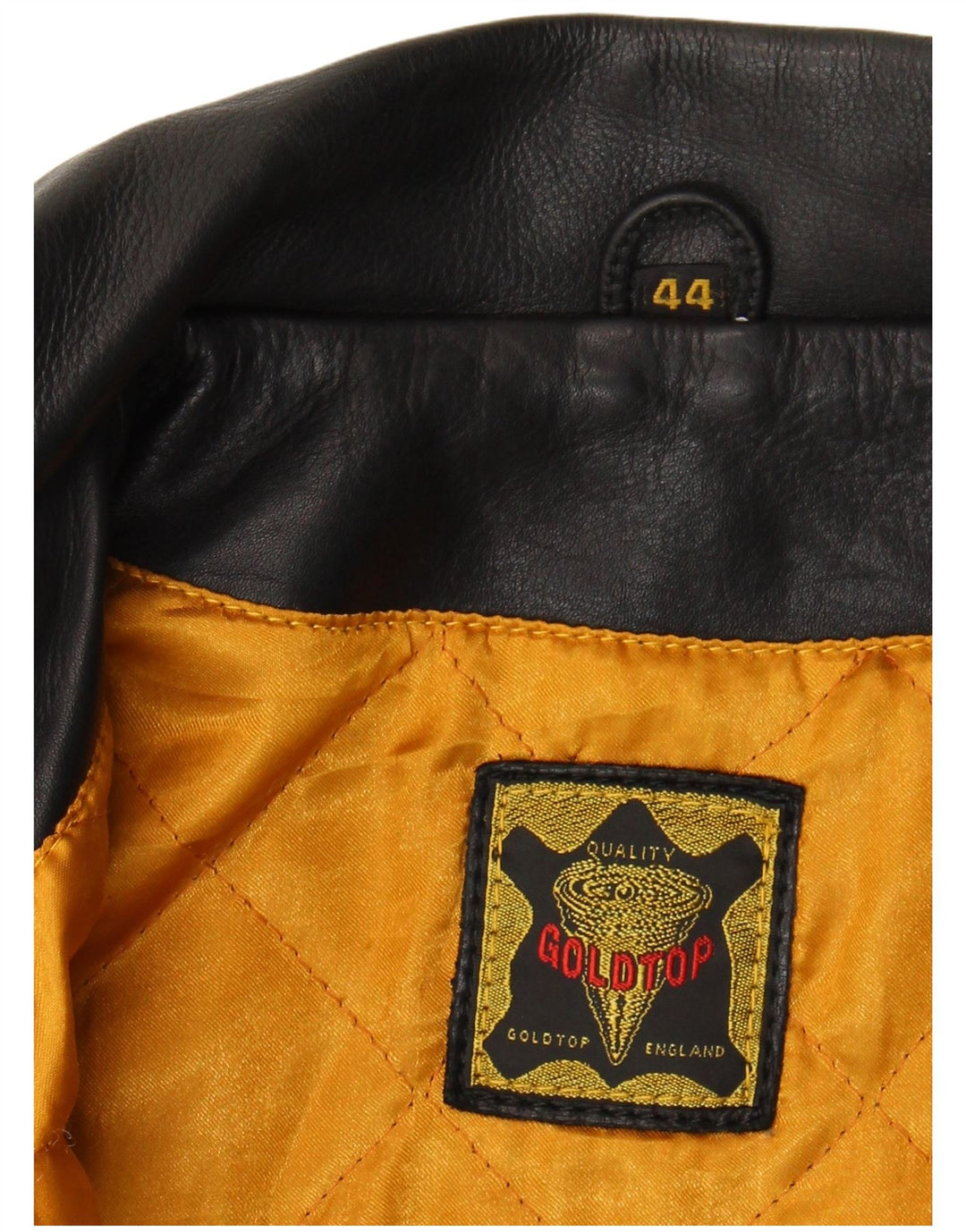 Vintage chaqueta de cuero para hombre Reino Unido 44 2XL negro