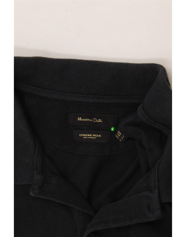 Polo Massimo Dutti Hombre Large Algodón Negro
