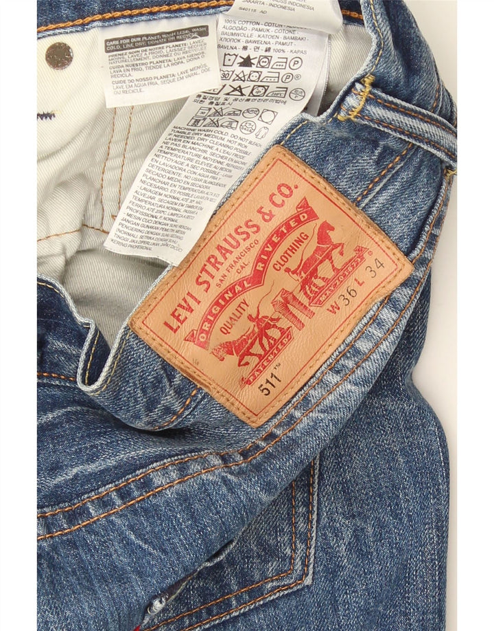 Levi's Hombre 511 Slim Jeans W36 L34 Algodón Azul
