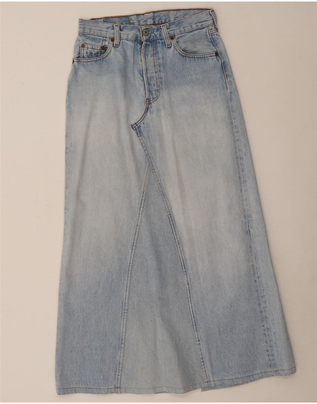 Levi's Mujer 501 Falda Vaquera Midi W29 Algodón Azul Pequeño