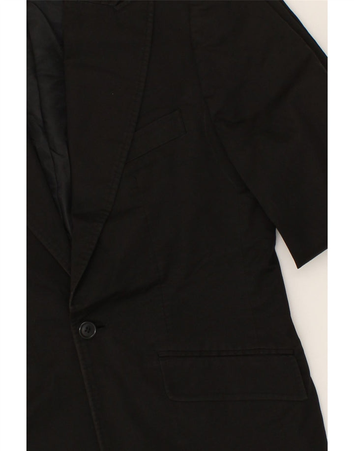 JULES Mens 1 Button Blazer Jacket IT 50 Large Black Cotton Vintage Jules and Second-Hand Jules from Messina Hembry 