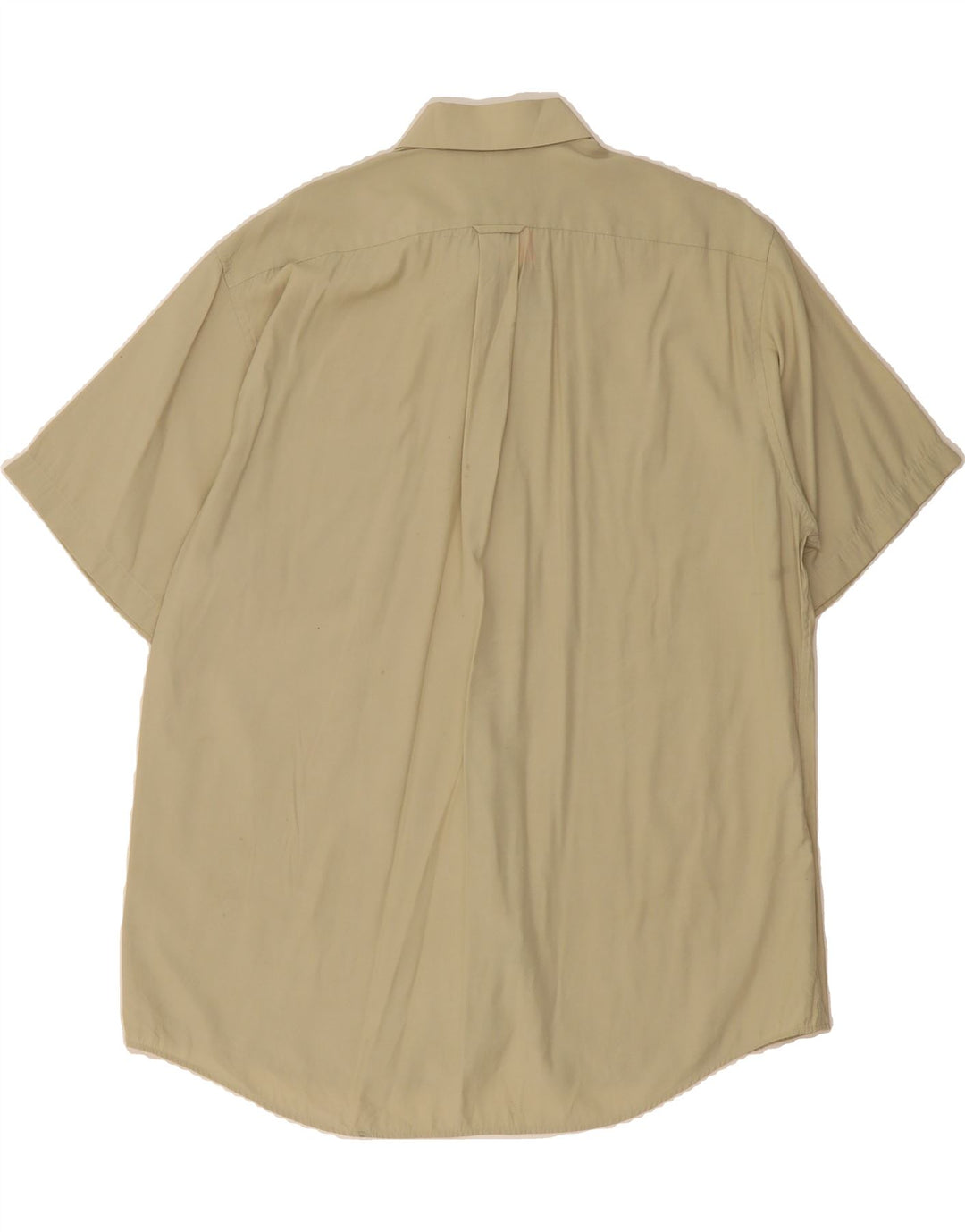 DOCKERS Mens Short Sleeve Shirt Size 16 1/2 Large Beige Rayon Vintage Dockers and Second-Hand Dockers from Messina Hembry 