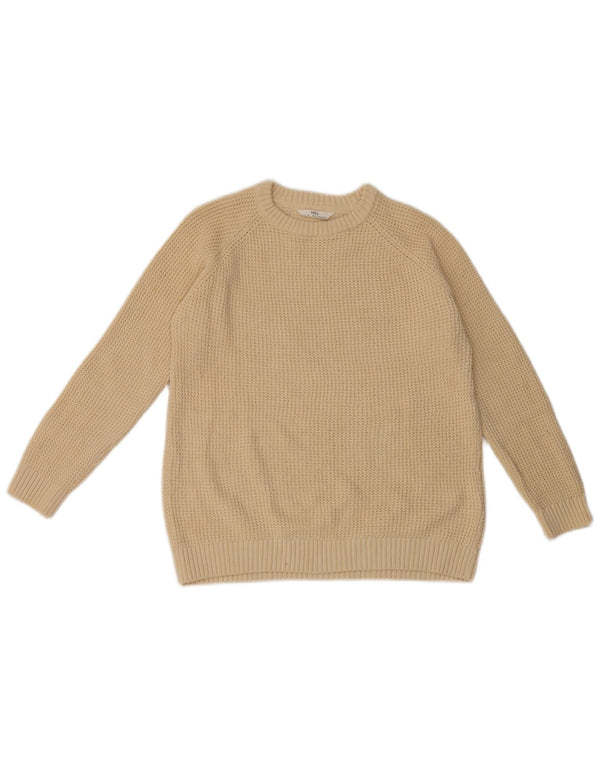 Marks & Spencer Suéter con Cuello Redondo para Niños 10-11 Años Algodón Blanco Roto