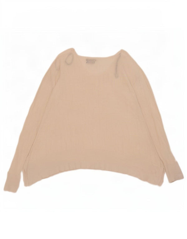 Massimo Dutti Jersey Corto con Cuello en V para Mujer UK 46 Large Off White Silk