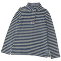 JOULES Sudadera con cuello y botones para mujer, talla 40, talla mediana, color azul a rayas