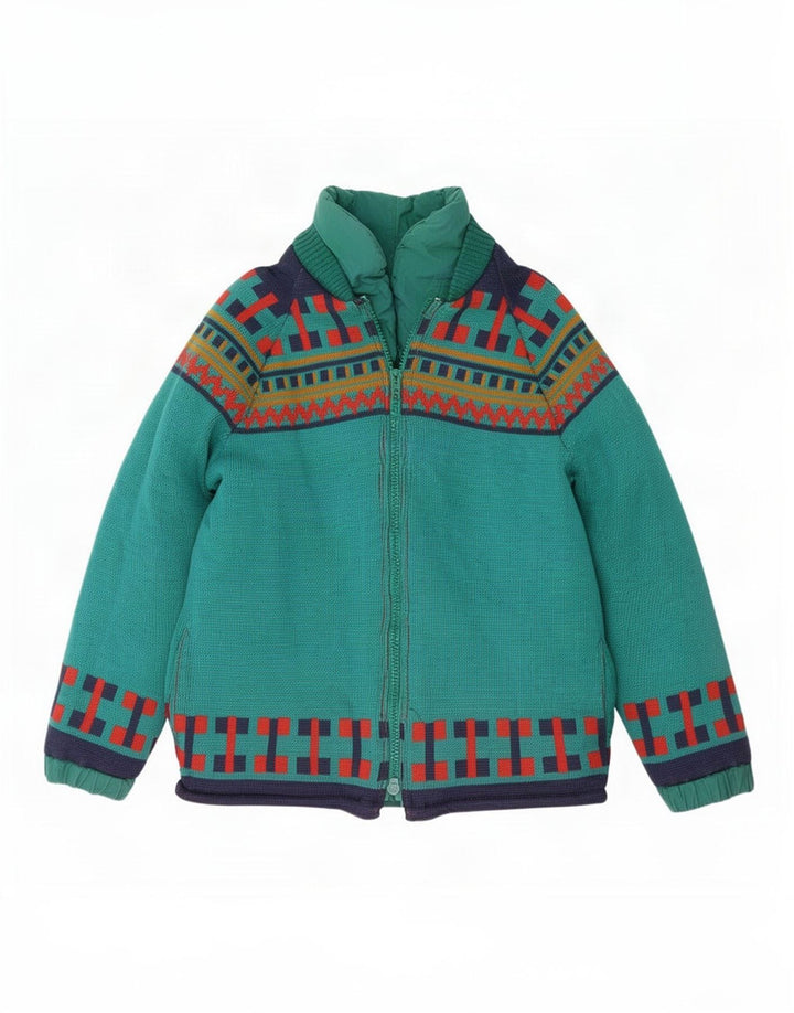 Brunik Chaqueta reversible para hombre ES 38 Verde medio Geométrico