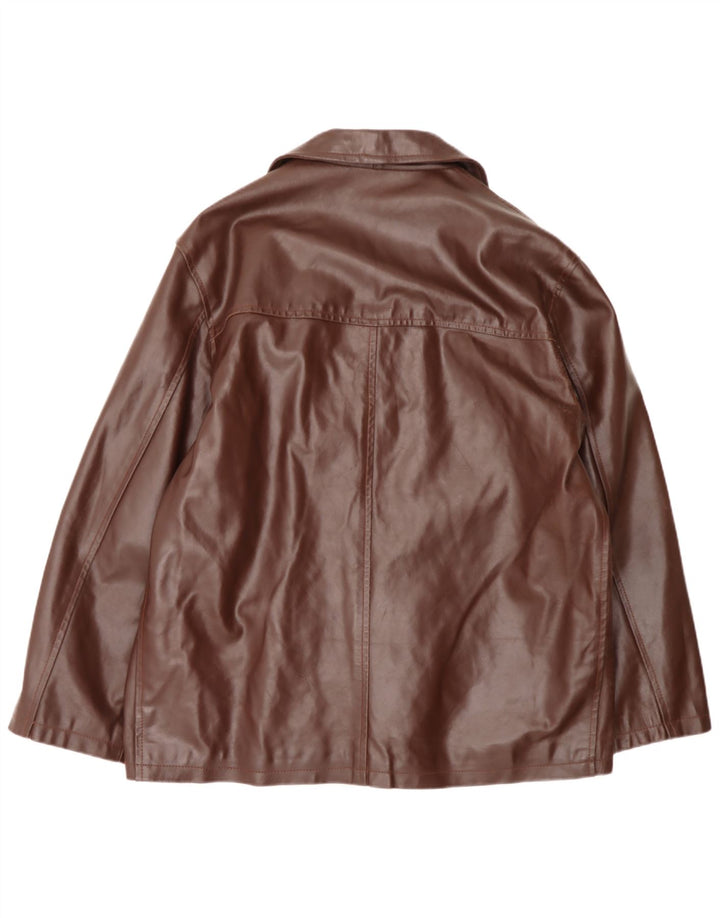 Conbipel Chaqueta Blazer de Cuero con 3 Botones para Hombre UK 40 Large Cuero marrón