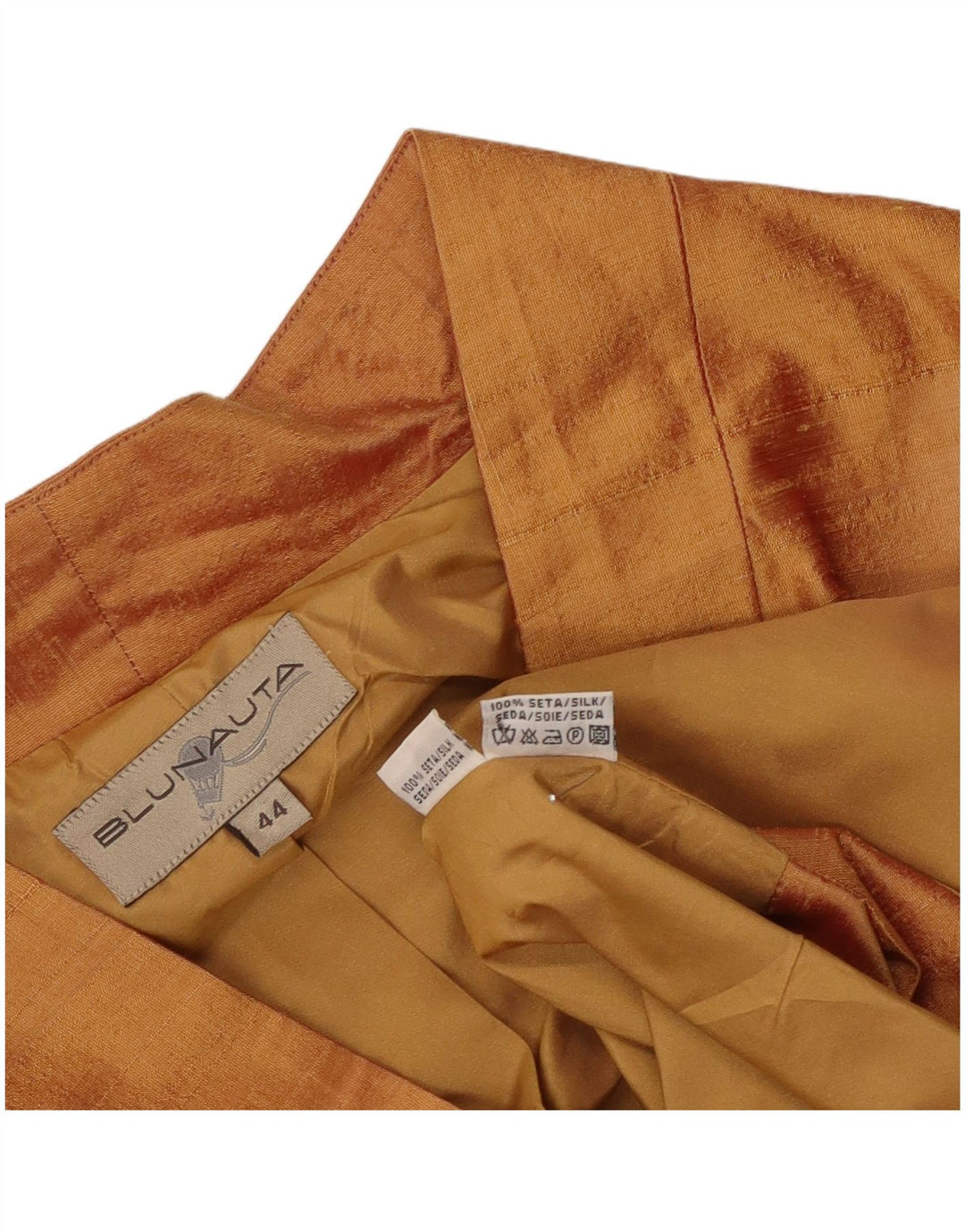 Blunauta Chaqueta Blazer De 1 Botón Para Mujer IT 44 Seda Naranja Mediana