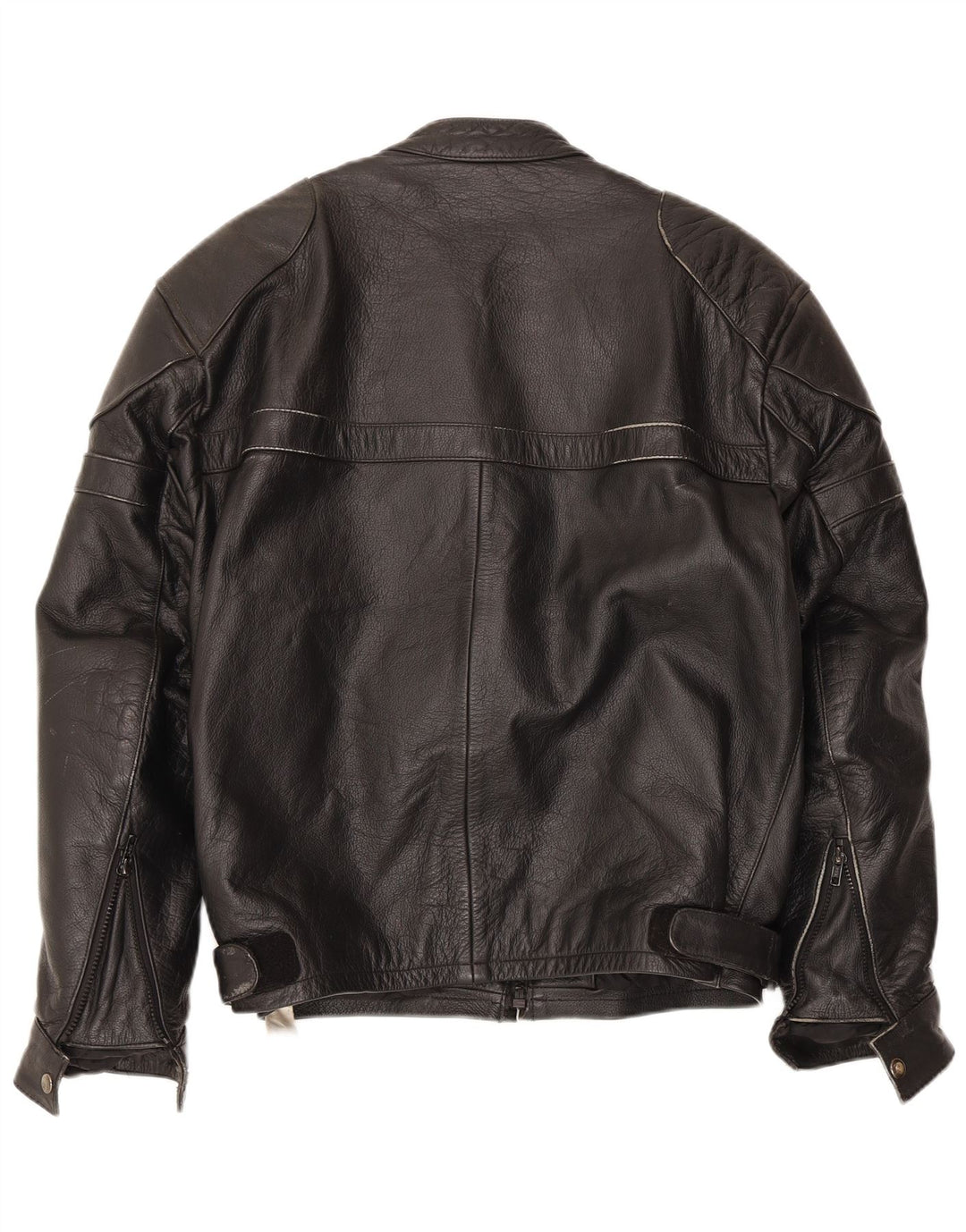 VINTAGE Chaqueta Racer de cuero para hombre Reino Unido 40 Cuero negro grande